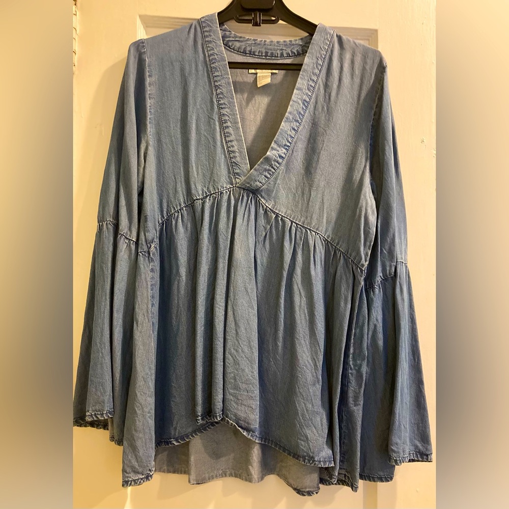Vintage Vibes 70’s bell sleeve jean top